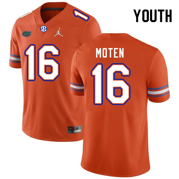 Youth #16 R.J. Moten Florida Gators College Football Jerseys Stitched Sale-Orange